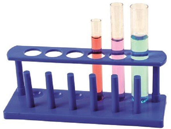 Test Tube Rack Polypropylene 6 Holes 6 Pegs Blue